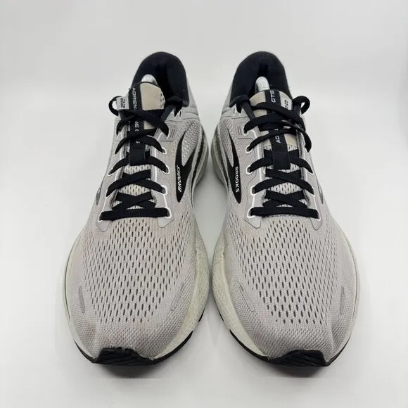 Brooks Running Shoes Mens Size 9.5 Adrenaline GTS 22 Shoes Gray Mesh Lightweight