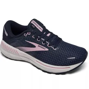 BROOKS WOMEN ADRENALINE GTS 22 RUNNING TRAINING ATHLETIC SHOE NAVY PINK SIZE 9.5