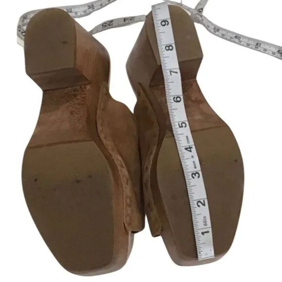 Brown Suede Clogs, Square-toe, Sam Edelman, Size 8.5