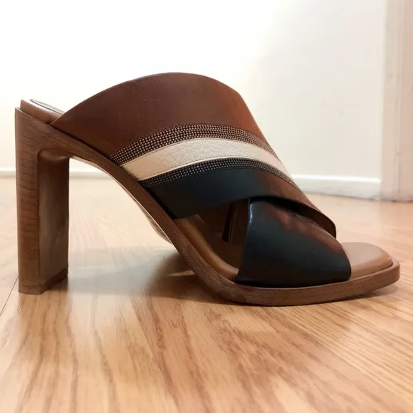 Brunello Cucinelli Bi-color Block Heels 37.5