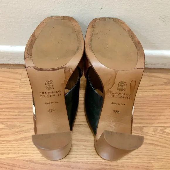 Brunello Cucinelli Bi-color Block Heels 37.5