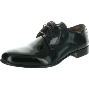 Bruno Magli Mens Niko Black Lace-Up Patent Leather Oxfords New