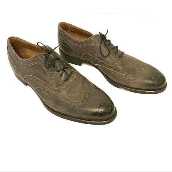 Bruschi Wing-tip Lace Up Oxfords Grey EUC