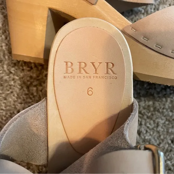 Bryr Miranda Peep Toe Sandals wood clogs