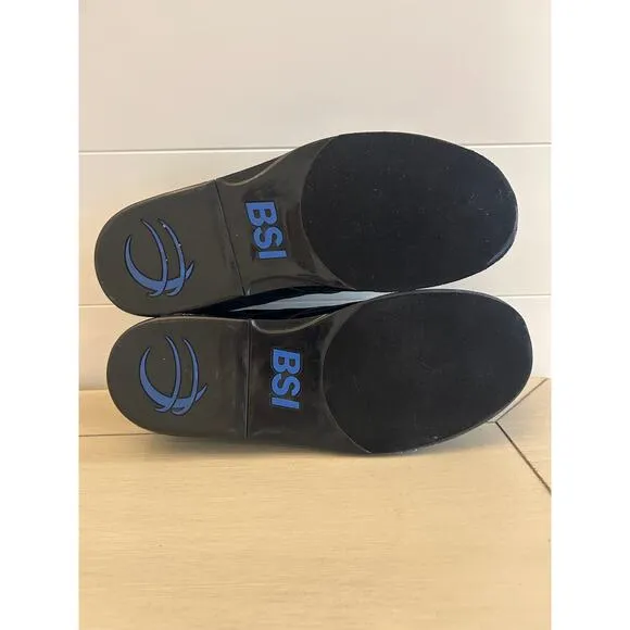 BSI Mens Sport Black Blue Bowling Shoes Size 11.5 Slide Sole Lightweight
