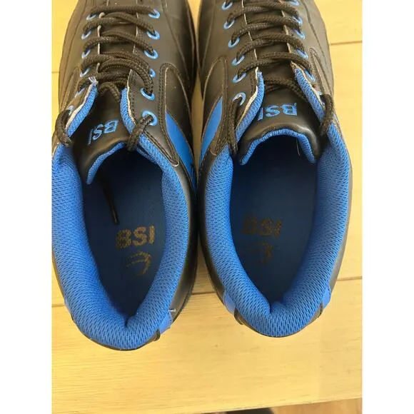 BSI Mens Sport Black Blue Bowling Shoes Size 11.5 Slide Sole Lightweight
