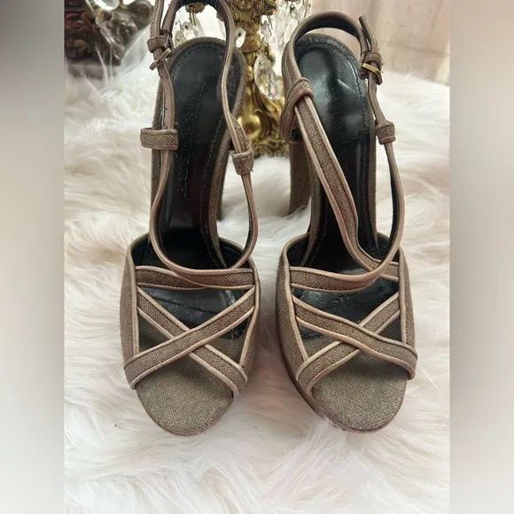 Burberry Linen Heels Size 36