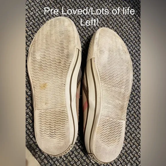 BURBERRY NOVA CHECK MULE/Slip On🔥Canvas/Leather🔥GUC/size 38🇬🇧 7.5-8🇺🇸WOW👀