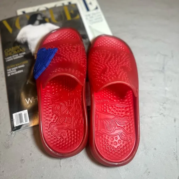BURBERRY RUBBER SLIDE SANDAL STINGRAY Color Pillar  WOMENS UK 4 EU 37 US 7