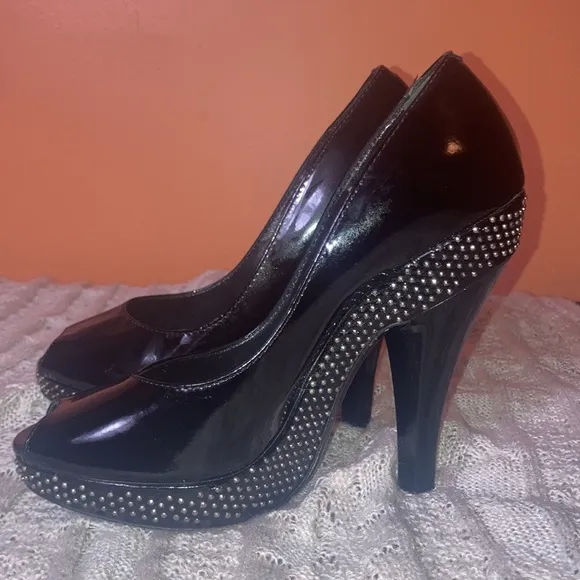 Burberry studded black heels