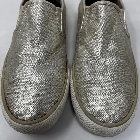 Burberry Women's Metallic Light Gold Speckle Slip On Sneaker Shoes Sz.8 US/39