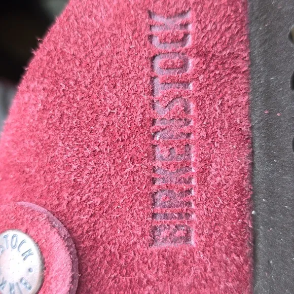 Burkenstocks Boston Red Suede Soft Foodbed Slip-On Clogs
