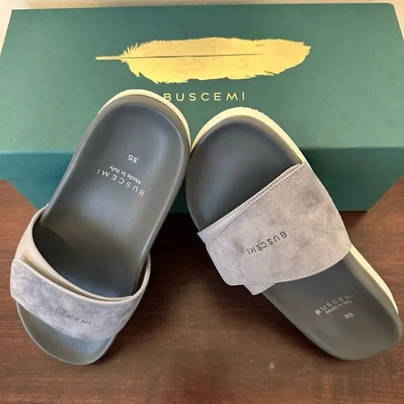 Buscemi leather upper and lining lightweight handcrafted slide sandal size 35
