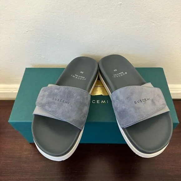 Buscemi leather upper and lining lightweight handcrafted slide sandal size 35