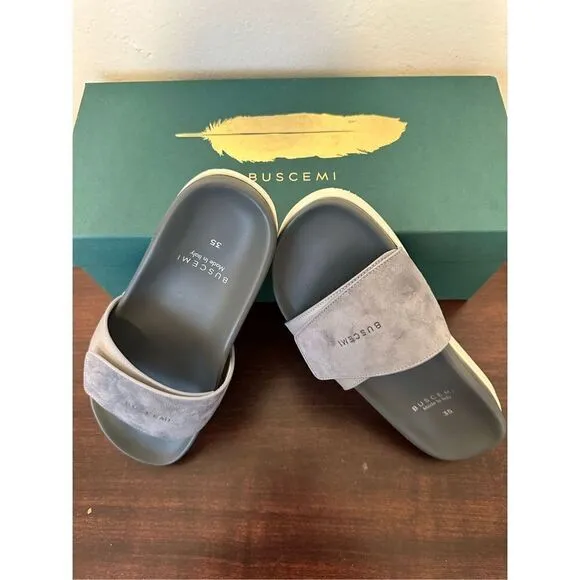 Buscemi leather upper and lining lightweight handcrafted slide sandal size EU 35
