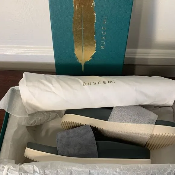 Buscemi leather upper and lining lightweight handcrafted slide sandal size EU 35