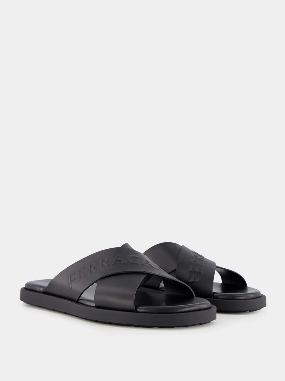 Calfskin Sandal with Crossover Straps
