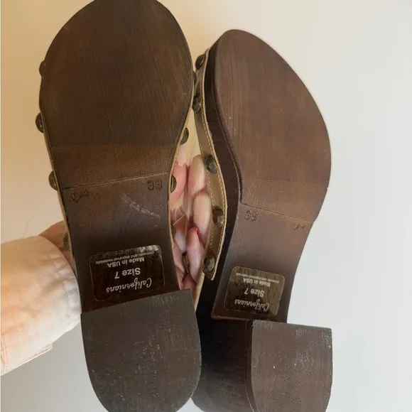 Californians Clear Transparent Claire Studded Clog Sandal Heels Women’s 7 Boho