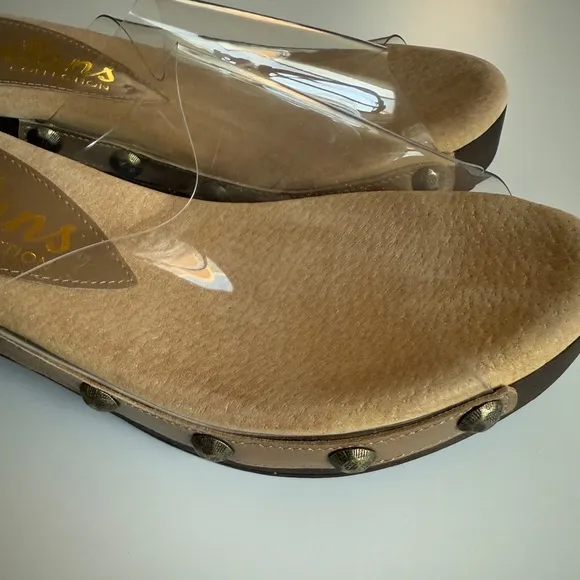 Californians Clear Transparent Claire Studded Clog Sandal Heels Women’s 7 Boho