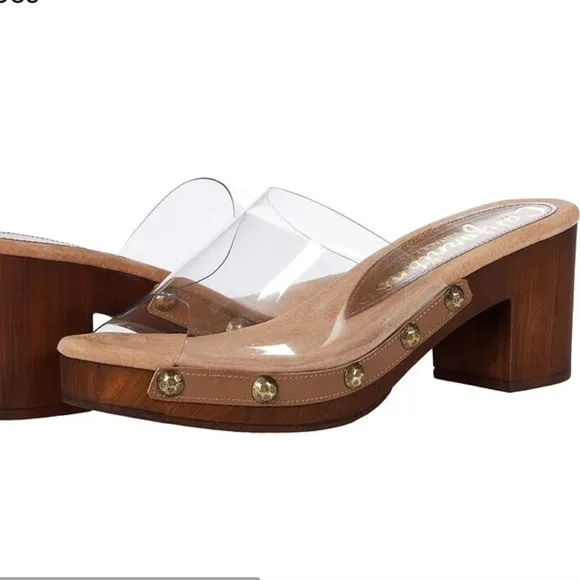 Californians Clear Transparent Claire Studded Clog Sandal Heels Women’s 7 Boho