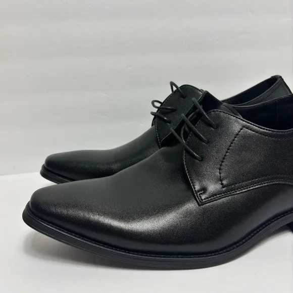 CALTO MEN'S BLACK PREMIUM LEATHER LACE UP DERBY OXFORDS SIZE US 10 NO BOX