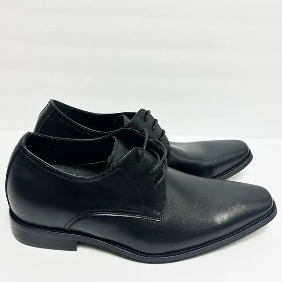 CALTO MEN'S BLACK PREMIUM LEATHER LACE UP DERBY OXFORDS SIZE US 10 NO BOX