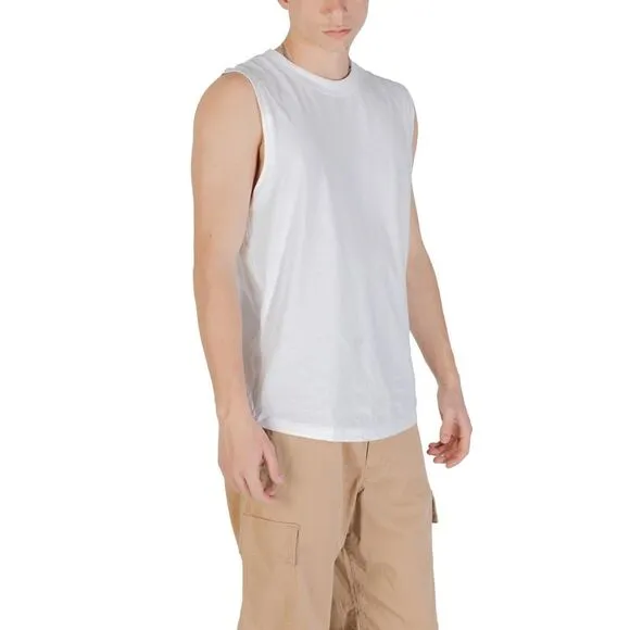 Calvin Klein Jeans Sleeveless Round Neck Cotton Undershirt Men White
