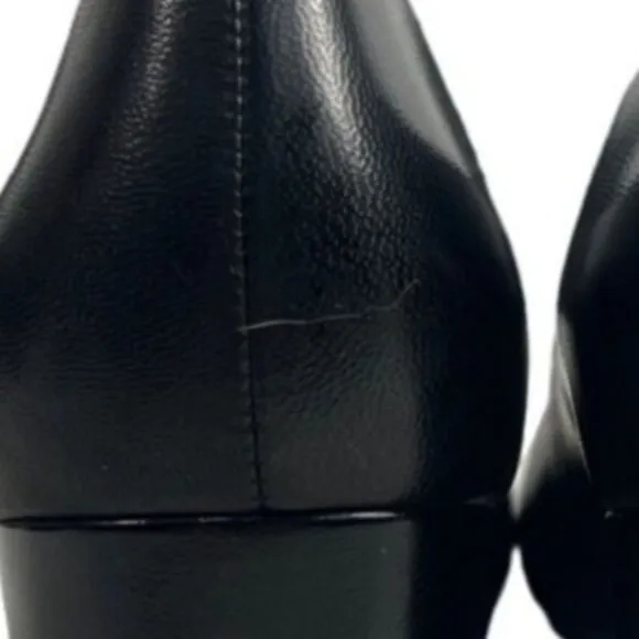 Calvin Klein Women's Black Leather Nita Kid Skin Block Heels Sz 9.5 - NWB
