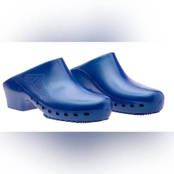 Calzuro Classic Clogs Without Holes Metallic Blue, Size 38-39