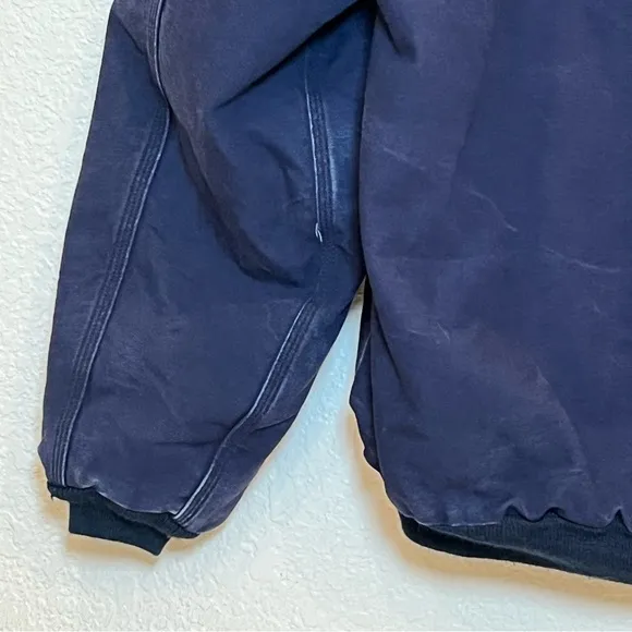 Carhartt Flame Resistant Duck Quilt Lined Hooded Jacket in Dark Navy size XL