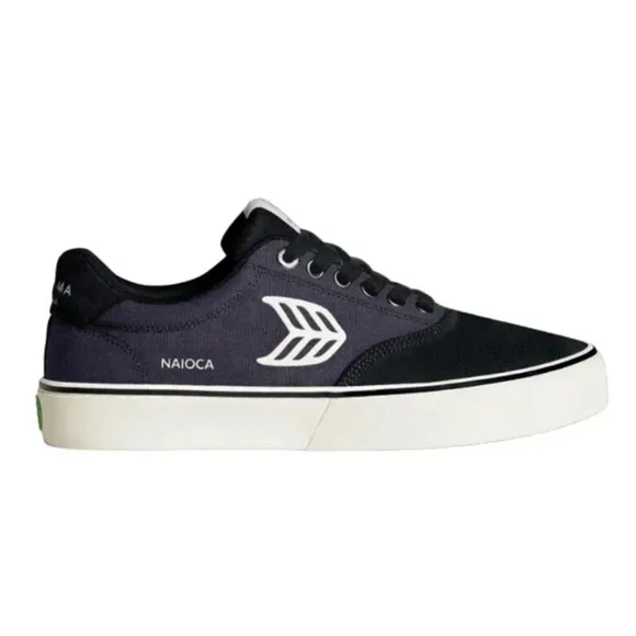 Cariuma Unisex NAIOCA PRO Suede Canvas Logo Sneaker Black Grey Ivory Size 4/5.5