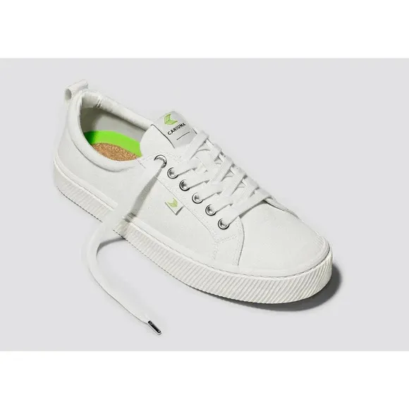 Cariuma Unisex Sneaker Oca Low Top Lace Up Organic Canvas Off White W6 M4.5 NIB