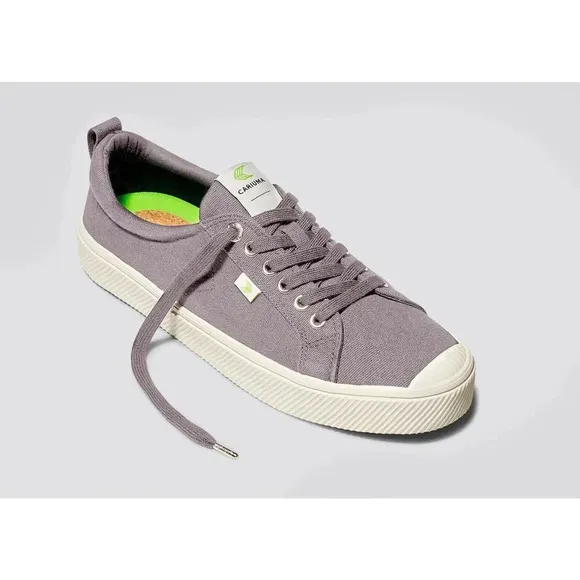 Cariuma Unisex Sneakers Oca Low Top Lace Up Organic Canvas Gray W9.5 M8 NIB