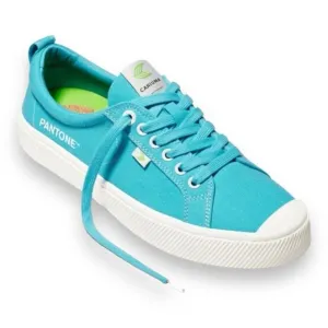 Cariuma x Pantone Mens 10.5 Capri Blue Oca Low Canvas Contrast Thread Sneakers