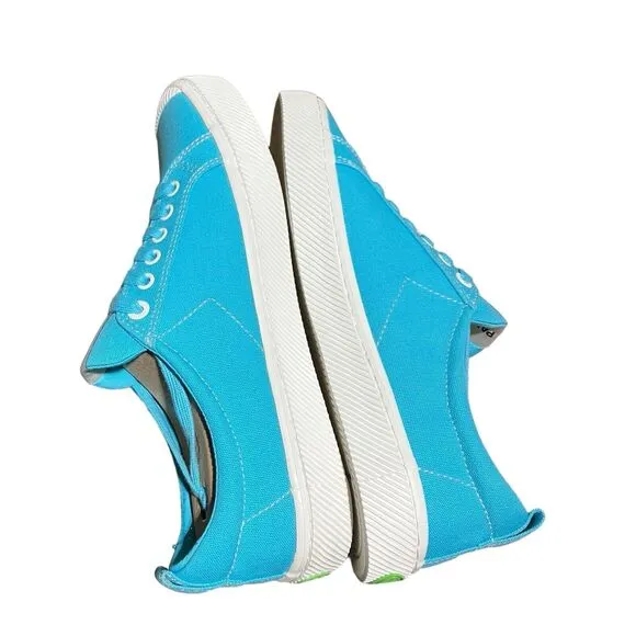 Cariuma x Pantone Mens 10.5 Capri Blue Oca Low Canvas Contrast Thread Sneakers