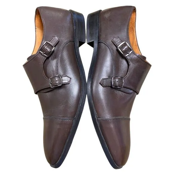 CARLOS by CARLOS SANTANA Passion Double Monk-Strap Oxfords BROWN Sz 11.5