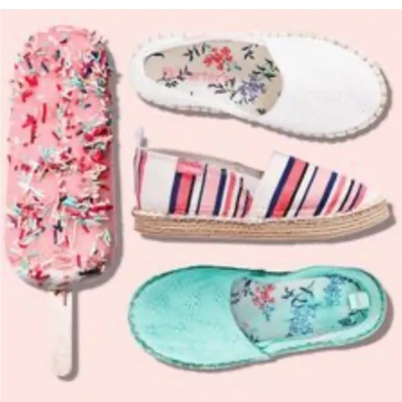 Carter’s Canvas Astrid 2 Girls Striped Slip On Espadrille Shoe 9 Pink Purple