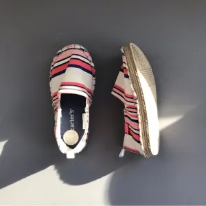 Carter’s Canvas Astrid 2 Girls Striped Slip On Espadrille Shoe 9 Pink Purple