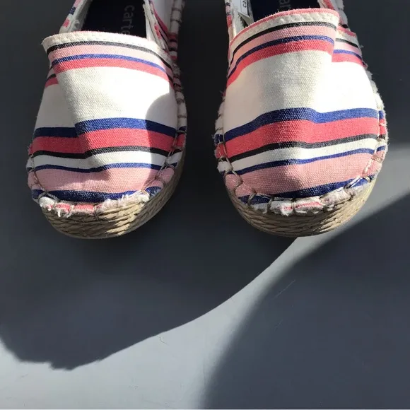 Carter’s Canvas Astrid 2 Girls Striped Slip On Espadrille Shoe 9 Pink Purple