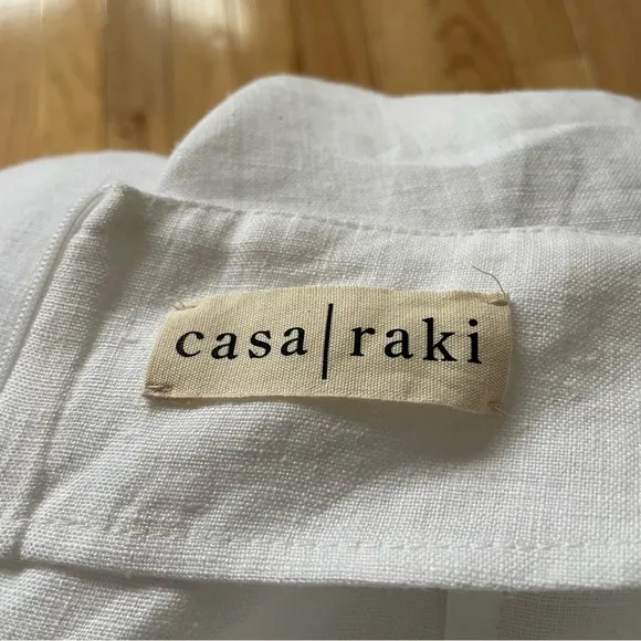 Casa | Raki Gaby White Linen Knot Front Side Slit Midi Skirt EUC Size Medium