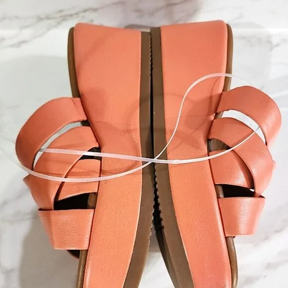 Caslon Platform Wedge Slides Sandals Leather  Sz 8 NWOB