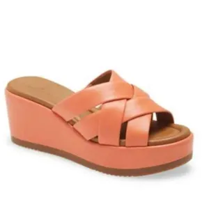 Caslon Platform Wedge Slides Sandals Leather  Sz 8 NWOB