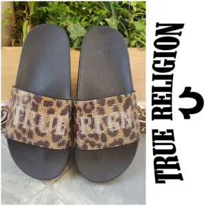 Casual Chic True Religion Crystal Leopard Slides