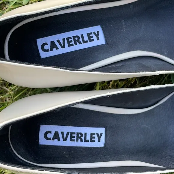 Caverley designed in Australia beautiful off white leather block heels