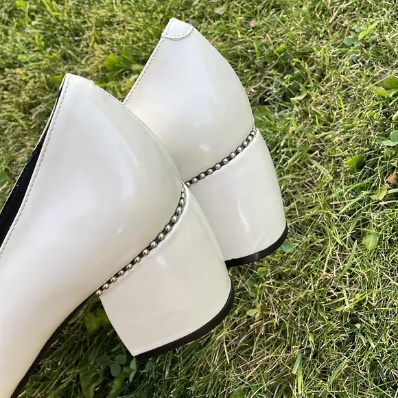 Caverly designed in Australia beautiful pearl leather off white heels