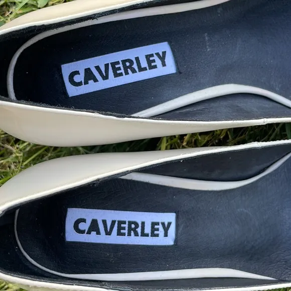 Caverly designed in Australia beautiful pearl leather off white heels