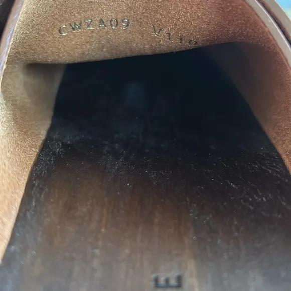 Celine Tan Leather Mule Clogs with Wooden Sole