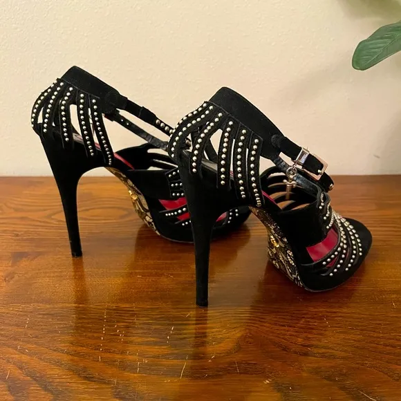 Cesare Paciotti Studded Suede Heels