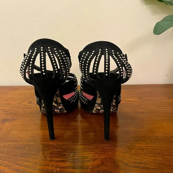 Cesare Paciotti Studded Suede Heels