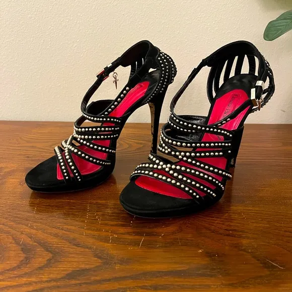 Cesare Paciotti Studded Suede Heels